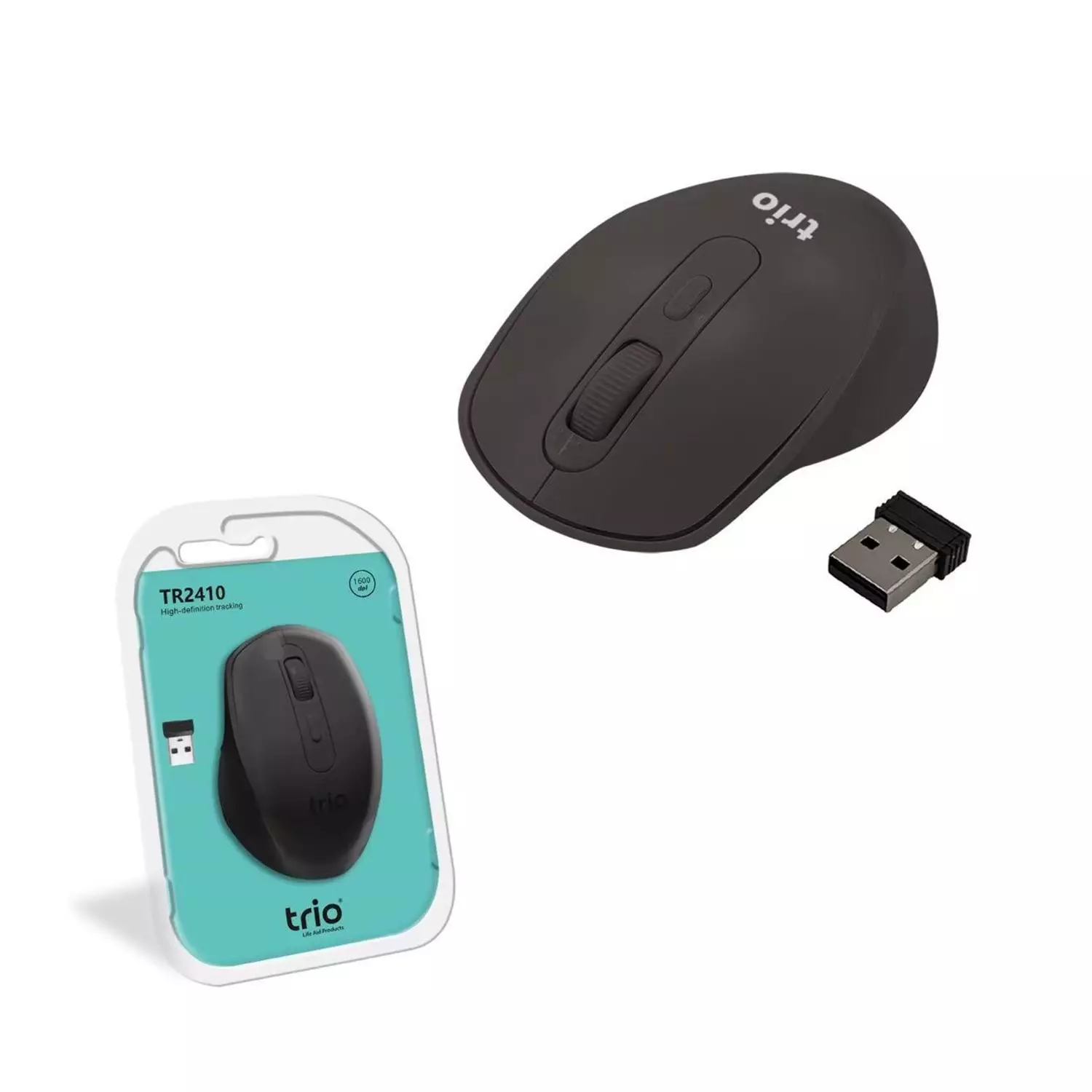 TRİO TR2410 Siyah Kablosuz Mouse – USB Nano, 1600 DPI, Sessiz, 2-4GHz Wireless